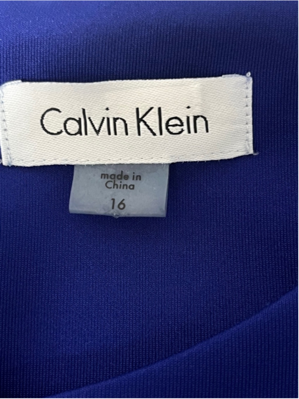 Calvin Klein Royal Blue Starburst Design Sleeveless Sheath Size 16 - Picture 9 of 10